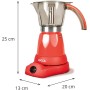 Jocca - Cafetera Italiana Electrica 6 Tazas con Base Giratoria 360° y Jarra Sin Cables