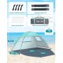 Glymnis Tienda de Playa, Refugio Playa para 2-3 Personas, Carpa de Playa con Doble Puerta de Cremallera, Ventanas Ventiladas,