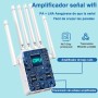 Amplificador Señal WiFi 1200M Repetidor WiFi Largo Alcance 5G y 2.4G Doble Banda WiFi Extender con 6 Antenas de Alta Ganancia,