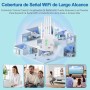 Amplificador Señal WiFi 1200M Repetidor WiFi Largo Alcance 5G y 2.4G Doble Banda WiFi Extender con 6 Antenas de Alta Ganancia,