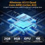 Puersit Android TV Box 10.0, Box Android TV X98SE Avec Allwinner H313 Quad Core Arm Cortex A53 CPU Support 4K HD Dual WiFi