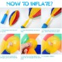 flintronic Pelota de Playa Hinchable Beach, Pelota Hinchable Paneles Colores, Diseño Franjas de Colores Pelota de Hinchable