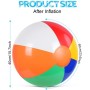 flintronic Pelota de Playa Hinchable Beach, Pelota Hinchable Paneles Colores, Diseño Franjas de Colores Pelota de Hinchable