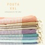 MOMOMUS Fouta Playa XXL, con Flecos y 100% Algodón – Ideal como Toalla de Playa Grande Antiarena, Manta de Picnic sin Arena,