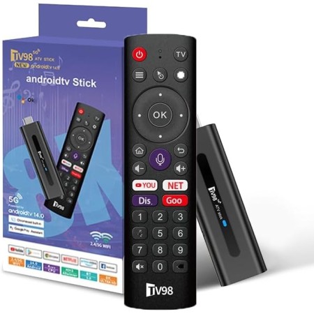 Android TV Stick 4K DDR4 2GB RAM 16GB ROM H313 Quad-Core 64bit WiFi5 Dual 2.4G/5G WiFi HDR10+ HD Smart TV Stick Box (H 2+16)