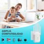 Repetidor WiFi, Amplificador de Señal WiFi,6 Antenas, 2 Puertos LAN,Extensor WiFi/Router/Repetidor/Ap Modo,Cobertura Total de
