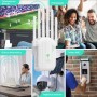 Repetidor WiFi, Amplificador de Señal WiFi,6 Antenas, 2 Puertos LAN,Extensor WiFi/Router/Repetidor/Ap Modo,Cobertura Total de