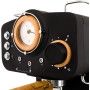 CREATE / THERA RETRO/Cafetera Express Semiautomática Blanco Mate y Madera / 20 bares, brazo doble salida, depósito 1,25L, café