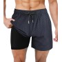 Suwangi Bañadores Hombre con Forro Compresión Pantalones Cortos de Natación Secado Rápido Shorts de Baño Bañadores de Surf