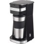Bestron Cafetera, Cafetera goteo con taza aislada, para café de filtro molido, 2 tazas grandes, 750 vatios, acero inoxidable,