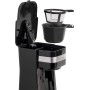 Bestron Cafetera, Cafetera goteo con taza aislada, para café de filtro molido, 2 tazas grandes, 750 vatios, acero inoxidable,