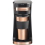 Bestron Cafetera, Cafetera goteo con taza aislada, para café de filtro molido, 2 tazas grandes, 750 vatios, acero inoxidable,