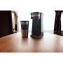Bestron Cafetera, Cafetera goteo con taza aislada, para café de filtro molido, 2 tazas grandes, 750 vatios, acero inoxidable,