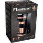 Bestron Cafetera, Cafetera goteo con taza aislada, para café de filtro molido, 2 tazas grandes, 750 vatios, acero inoxidable,