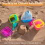 Sloosh Cubo Plegable (Paquete de 3, con 3 Palas), Cubo de Arena, Cubo, arenero, Cubo Cuadrado para Fiesta de Verano, Cubo