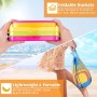 Sloosh Cubo Plegable (Paquete de 3, con 3 Palas), Cubo de Arena, Cubo, arenero, Cubo Cuadrado para Fiesta de Verano, Cubo