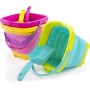 Sloosh Cubo Plegable (Paquete de 3, con 3 Palas), Cubo de Arena, Cubo, arenero, Cubo Cuadrado para Fiesta de Verano, Cubo