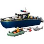 LEGO City Persecución en Barco de Policía - Juego Policial con 2 Barcos de Juguete, 3 Minifiguras y Figura de Tiburón - Regalo