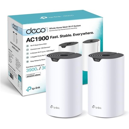 TP-Link DECO X20(2-Pack) - Sistema WiFi 6 Mesh, AX1800 Doble hasta 370 m2, 2 x Puertos Gigabit, MU-MIMO, OFDMA, Seguridad WPA3,