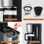 Taylor Swoden Darcy - Cafetera de goteo, pantalla LCD, filtro reutilizable, programable, función auto limpieza