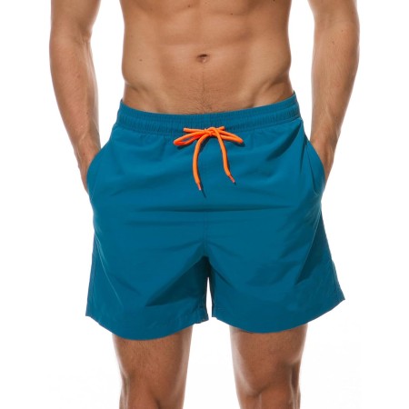 Aisprts Bañador Hombre Bañador Natacion Transpirable de Secado Rápido con 3 Bolsillos Traje de Baño con Forro de Malla y Cordón
