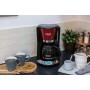 Russell Hobbs Cafetera de Goteo [15 tazas, 1100 W] Colours+ Red (jarra cristal 1.25 l, tecnología WhirlTech, pantalla LCD,