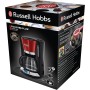 Russell Hobbs Cafetera de Goteo [15 tazas, 1100 W] Colours+ Red (jarra cristal 1.25 l, tecnología WhirlTech, pantalla LCD,