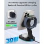 3 en 1 Estacion de Carga Inalámbrica, Certificación Qi2 15W mag-Safe Cargador Inalambrico Rápida con 30W Adaptador USB C&Luz