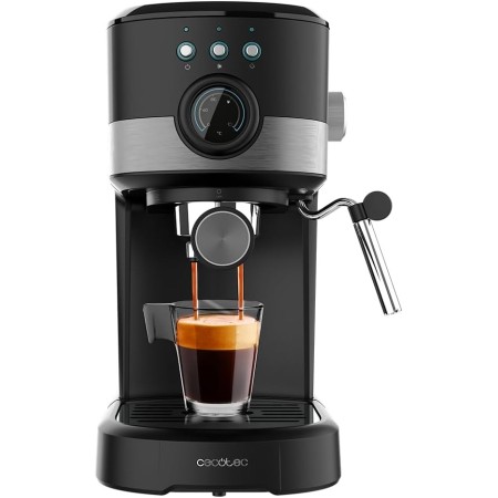 Cecotec Cafetera Espresso Compacta Power Espresso 20 Pecan. 1100W, 20 Bares, Sistema Thermoblock, Vaporizador Orientable, Brazo