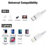 Cable USB C a Lightning 2M, 2 Pack Cable Cargador Apple iPhone MFi Certificado Cable de Carga Rápida Compatible con iPhone 14/14