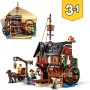 LEGO Creator 3-en-1 Barco Pirata, Isla Calavera o Taberna, Juego Creativo de Construcción con Tiburón de Juguete y Mini Figuras,