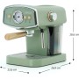 Cafetera Express Semiautomática Caprizze Kai 1050 W 15 Bares Capacidad para 5 Tazas de Café con Vaporizador Color Verde Mate