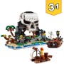 LEGO Creator 3-en-1 Barco Pirata, Isla Calavera o Taberna, Juego Creativo de Construcción con Tiburón de Juguete y Mini Figuras,