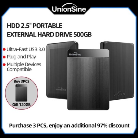 UnionSine HDD disco duro externo portátil 500GB 2,5 "memoria USB 3,0 u