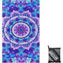 Toallas de playa de rayas rosas de 160 x 90 cm en una bolsa, toalla de playa fina de microfibra grande para adultos, toalla de