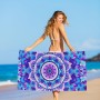 Toallas de playa de rayas rosas de 160 x 90 cm en una bolsa, toalla de playa fina de microfibra grande para adultos, toalla de