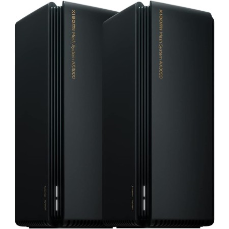 Xiaomi Mesh System AX3000 (2 Unidades) - Red de Malla Estable, Cobertura Wi-Fi de más de 370 m2, Wi-Fi 6, Negro (Versión ES + 3