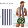 Toallas de playa de rayas rosas de 160 x 90 cm en una bolsa, toalla de playa fina de microfibra grande para adultos, toalla de