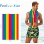 Toallas de playa de rayas rosas de 160 x 90 cm en una bolsa, toalla de playa fina de microfibra grande para adultos, toalla de