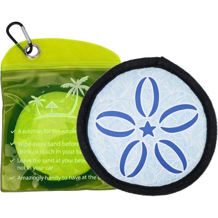 Gosknor Quitaarena para Playa, Portátil Bolsa Quitar Arena Toallitas Limpiador con Mosquetón para Niños y Adultos Artículos