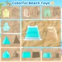 VEEKAY Juego de Juguetes de Playa,18pcs Juguetes De Playa para niños con Cubo Plegable,Juguetes de Arena,Juguete para