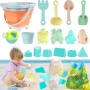 VEEKAY Juego de Juguetes de Playa,18pcs Juguetes De Playa para niños con Cubo Plegable,Juguetes de Arena,Juguete para