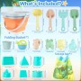 VEEKAY Juego de Juguetes de Playa,18pcs Juguetes De Playa para niños con Cubo Plegable,Juguetes de Arena,Juguete para