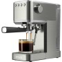 EVVO Cafetera Express Intensa, Presión de 20 bares, Cuerpo de Acero, Espressos y Capuccinos, 1350W, Doble salida, Portafiltros,