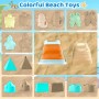 VEEKAY Juego de Juguetes de Playa,18pcs Juguetes De Playa para niños con Cubo Plegable,Juguetes de Arena,Juguete para