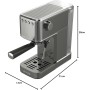 EVVO Cafetera Express Intensa, Presión de 20 bares, Cuerpo de Acero, Espressos y Capuccinos, 1350W, Doble salida, Portafiltros,