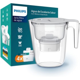 Filtro de jarra Philips +4 cartuchos de filtro de repuesto Antical+, HASTA UN 50% DE MAYOR REDUCCIÓN DE LA CAL, flujo rápido,