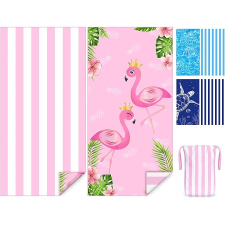 COYBTO Toalla Playa Reversible,Toallas de Playa Grande 180x90cm, Toallas Playa de Microfibra Ligera, Secado Rápido, Sin Arena,