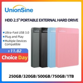 UnionSine-disco duro externo portátil HDD de 2,5 ", 2tb/1tb/500gb/750g