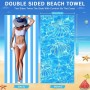 COYBTO Toalla Playa Reversible,Toallas de Playa Grande 180x90cm, Toallas Playa de Microfibra Ligera, Secado Rápido, Sin Arena,